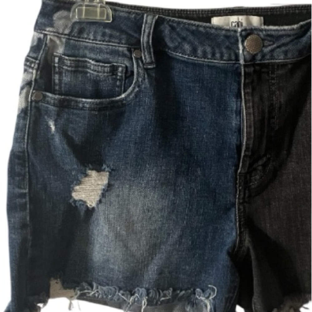 CABI Jeans Park Colorblock Denim Shorts, Two tone, Sz 8, NWOT,Cotton​, Stretch - Picture 4 of 11